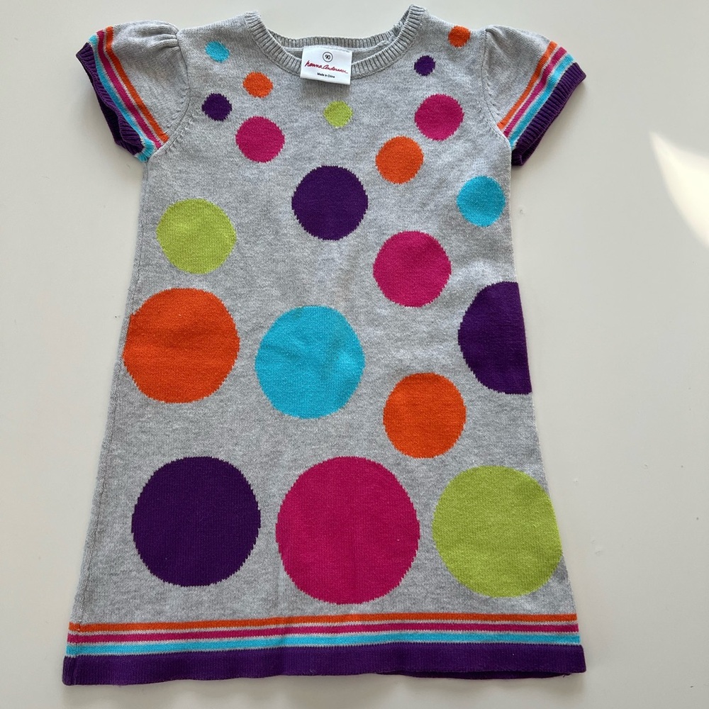 Hanna Andersson Gray Dress with Colorful Dots